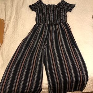 Off-the-shoulder Patterned Jumpsuit